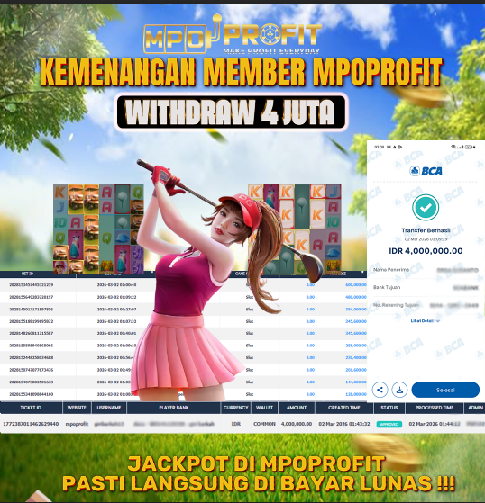 MPOPROFIT JACKPOT SLOT PGSOFT! KEMENANGAN MURNI DI (SUPER GOLF DRIVE TOTAL 4.000.000,- LUNAS)